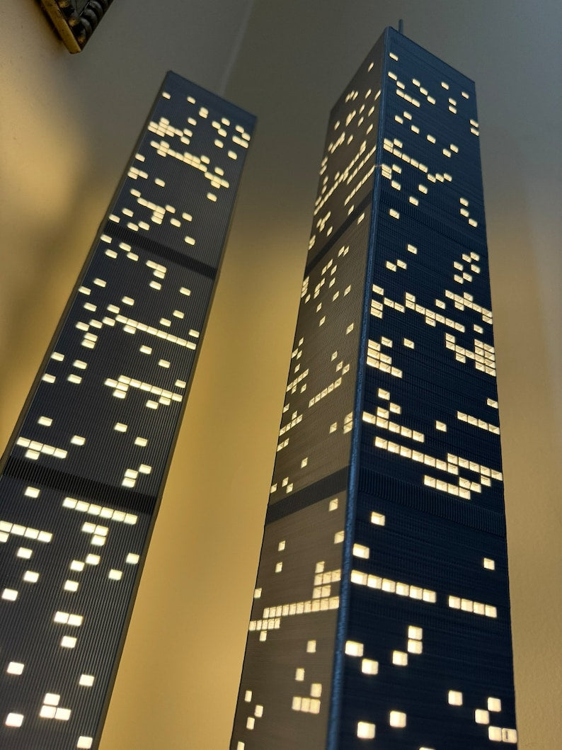 Twin Towers Light Up Model- 3D Printed