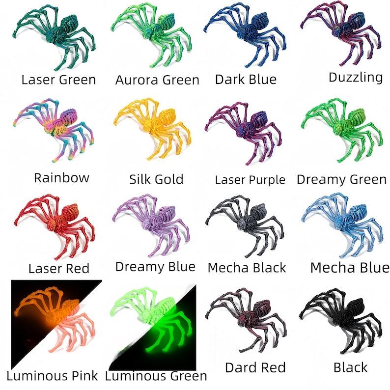 Articulated 3D Printed Spider Fidget Toy – Posable PLA