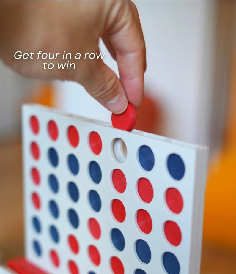 Wooden Four in a Row Game Book Travel Strategy Game