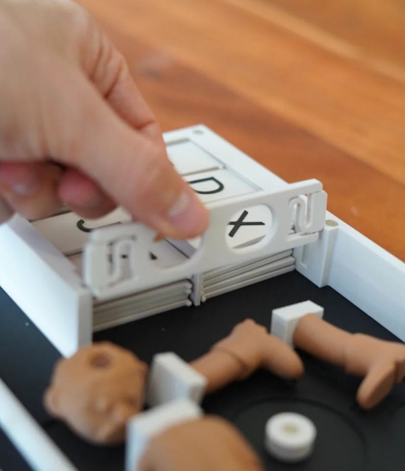 3D Printed Fold-Up Hangman Word Guessing Game Board