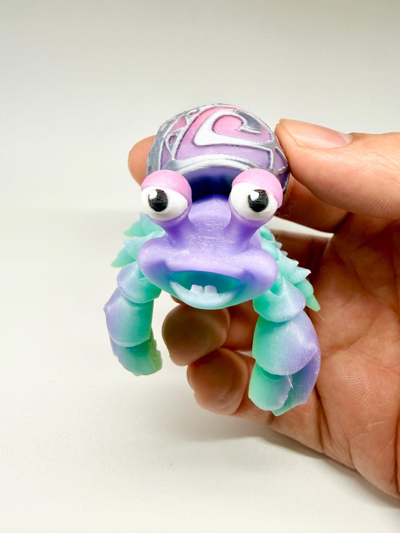 Articulated Hermit Crab Glow 3D Printed Fidget Toy