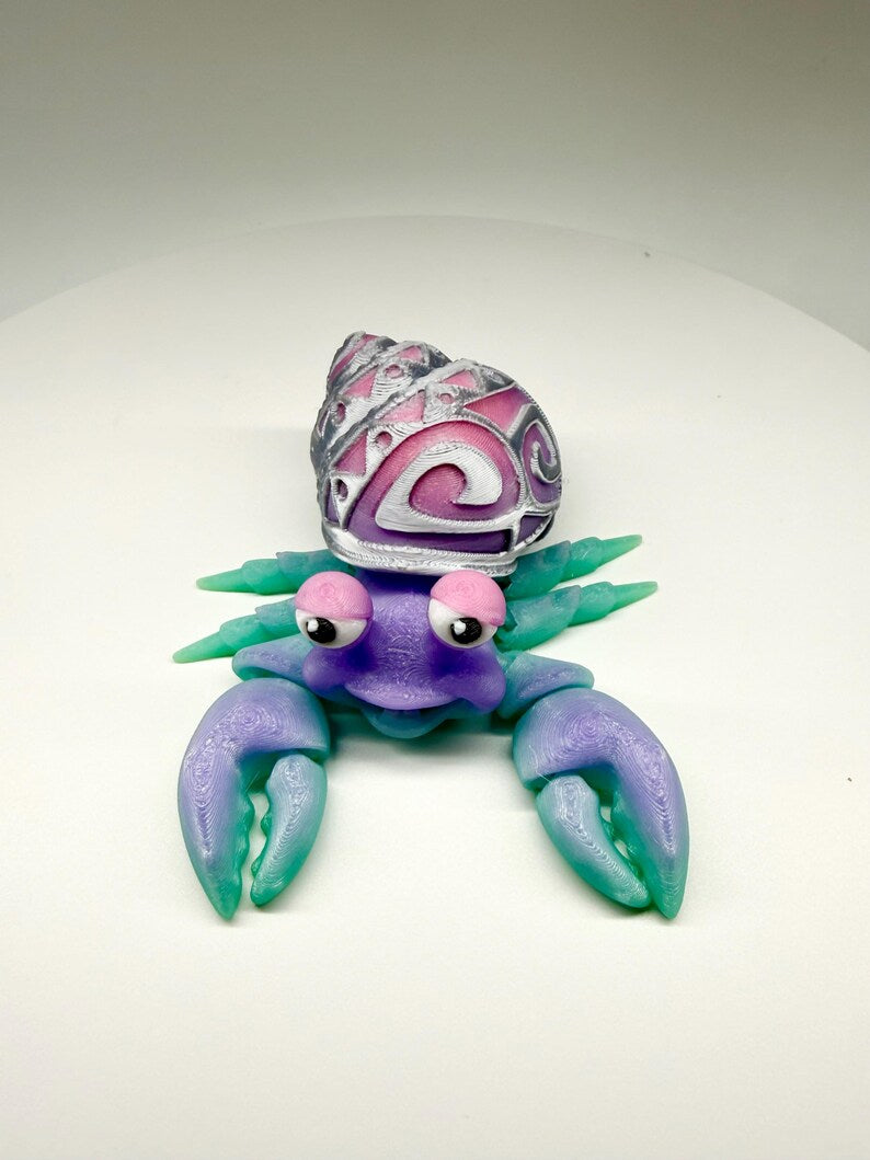 Articulated Hermit Crab Glow 3D Printed Fidget Toy