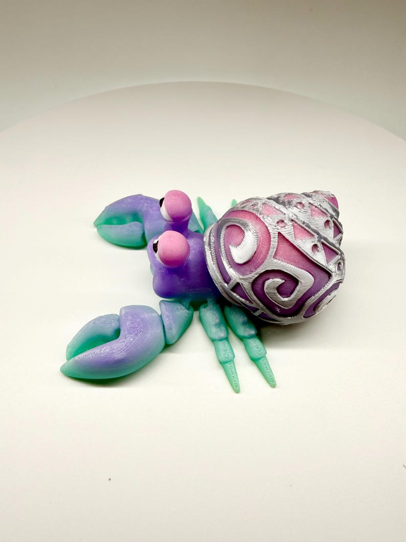 Articulated Hermit Crab Glow 3D Printed Fidget Toy