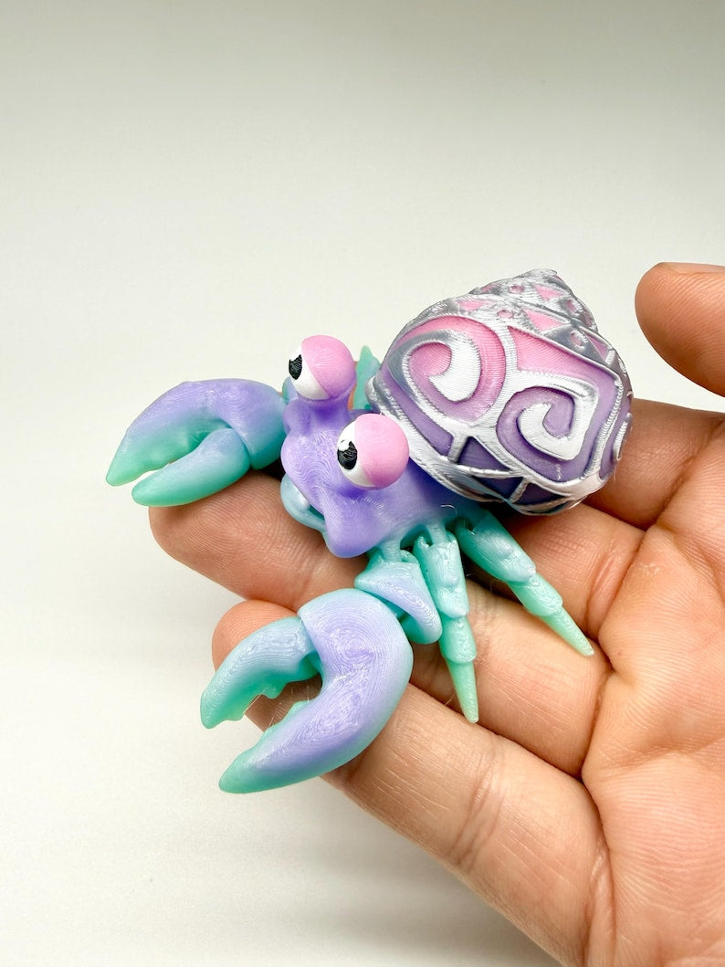 Articulated Hermit Crab Glow 3D Printed Fidget Toy
