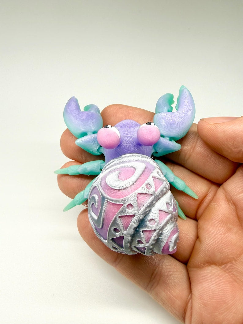 Articulated Hermit Crab Glow 3D Printed Fidget Toy