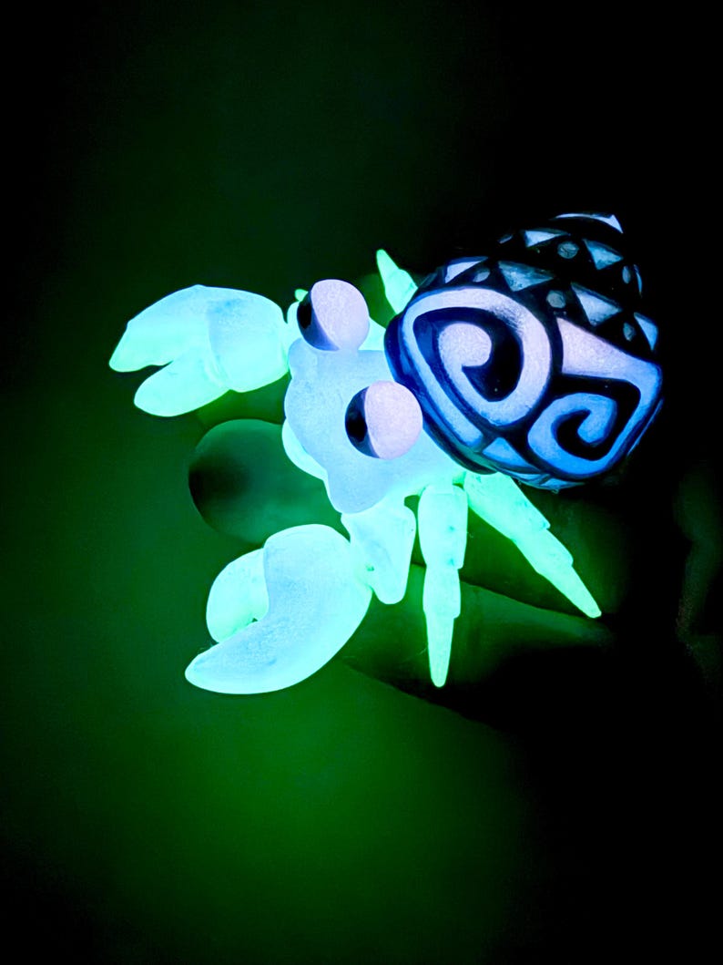 Articulated Hermit Crab Glow 3D Printed Fidget Toy