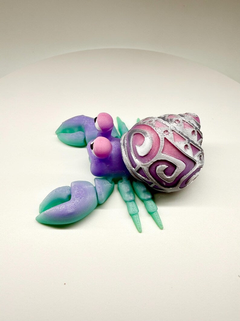 Articulated Hermit Crab Glow 3D Printed Fidget Toy