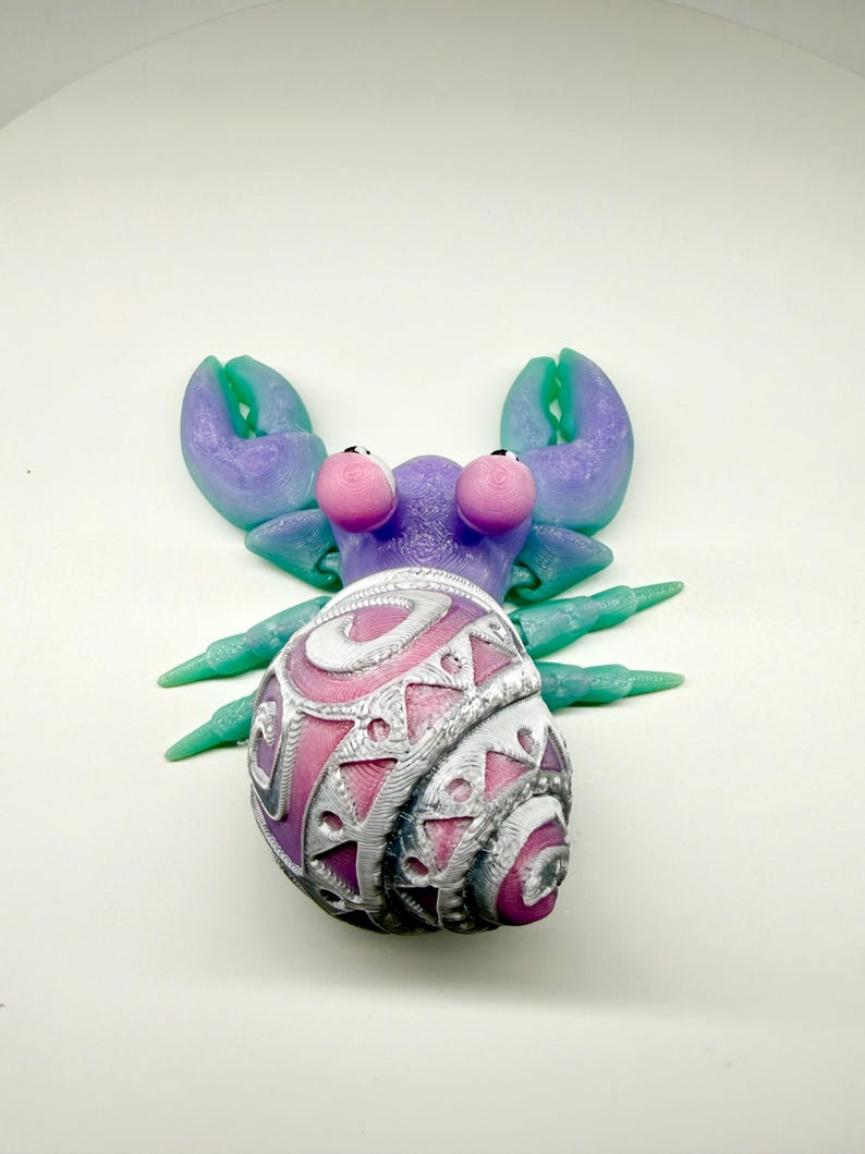 Articulated Hermit Crab Glow 3D Printed Fidget Toy